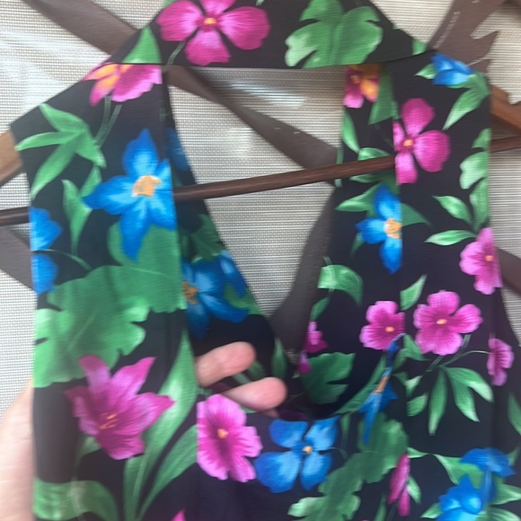 🌺 VIRGO Halter Style Button-Up Tropical Floral Sleeveless Summer Maxi Dress 🌺 - Picture 15 of 16
